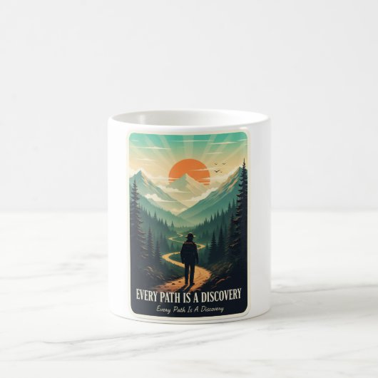 "Chaque chemin est une découverte" Mug vintage d'a (Centre)