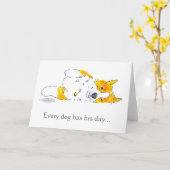 Chaque chien a sa carte de corgi de jour (Fleur jaune)
