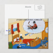 CHAQUE ENFANT A UNE carte postale RÊVE (Devant / Derrière)
