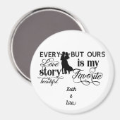 Chaque histoire d'amour est belle Magnet typograph (Recto/Verso)