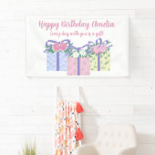 Chaque jour est un cadeau Anniversaire bannière (En situation)