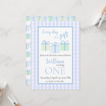 Chaque jour est un cadeau garçon Invitation d'anni