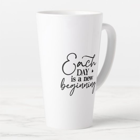 Chaque Jour Est Un Nouveau Début Latte Mug (Angle droit)
