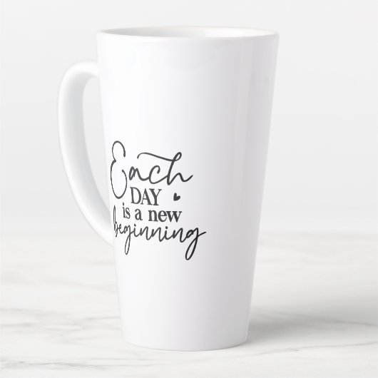 Chaque Jour Est Un Nouveau Début Latte Mug (Angle gauche)