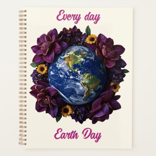 Chaque Jour Jour de la Terre Fleur Design Planète (Devant)