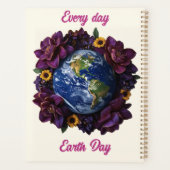 Chaque Jour Jour de la Terre Fleur Design Planète (Dos)