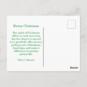 Chaque jour, la carte postale de Noël (Dos)