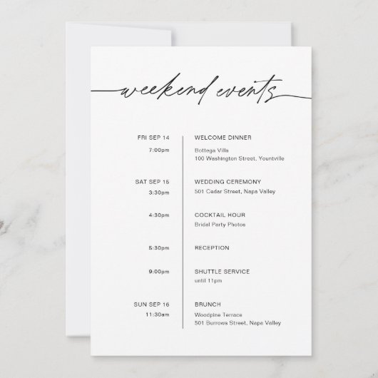 CHAQUE Mariage S'Amuse À Faire Carte Itinéraire (Dos)