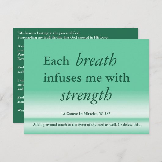 Chaque respiration m'insuffle Une carte de cours e (Devant / Derrière)