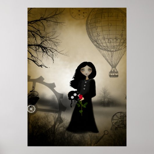 Chaque Rose a c'est Thorn Steampunk Art Poster (Devant)