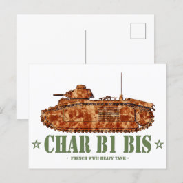 Char B1 bis Tweede Wereldoorlog Franse zware tank  Briefkaart