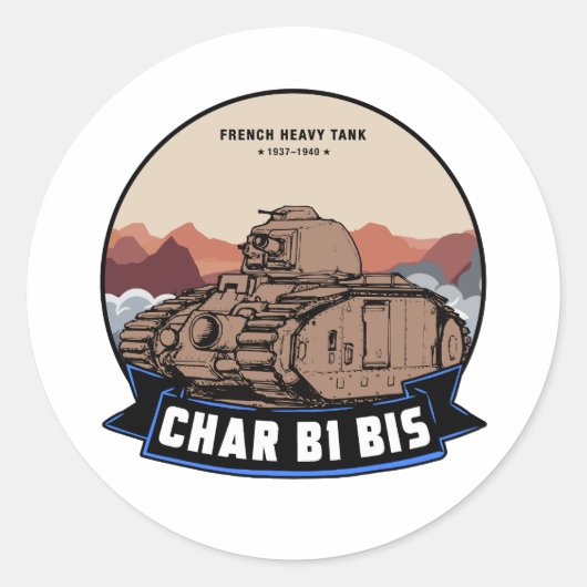 CHAR B-TANK RONDE STICKER (Voorkant)