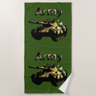 Char d'armée en kaki vert, Serviette de plage