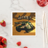 Char d'armée en kaki vert, serviettes en papier (En situation)