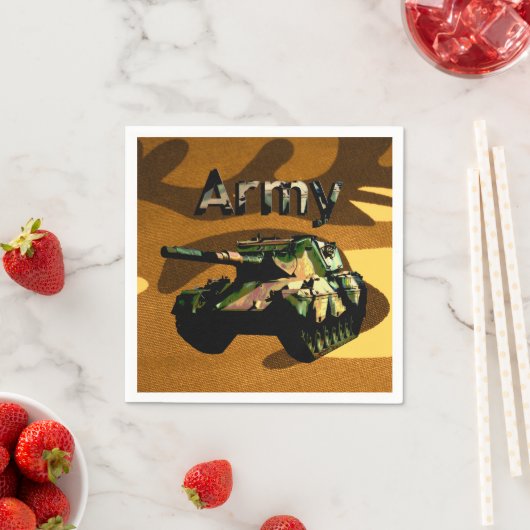 Char d'armée en kaki vert, serviettes en papier (En situation)