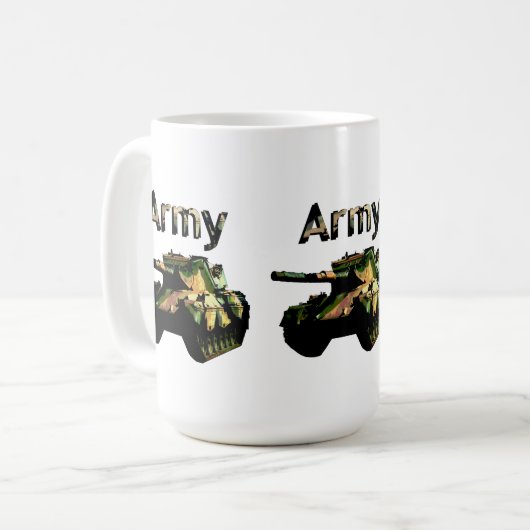 Char d'armée vert kaki, Mug de café (Devant gauche)