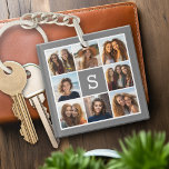 Charbon Blanc 8 Photo Collage Personnalisé Monogra<br><div class="desc">Vous pouvez utiliser 8 photos carrés ou Instagram pour cette conception. Utilisez 8 photos carrés pour créer un cadeau unique et personnel. Ou vous pouvez garder le chiot hipster et faire un gardien branché. Si vous avez besoin d'ajuster les images,  cliquez sur l'outil personnaliser pour apporter des modifications.</div>