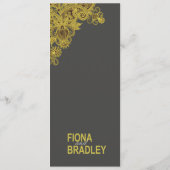 Charbon de bois aztèque de jaune de menu de dîner (Dos)