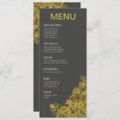 Charbon de bois aztèque de jaune de menu de dîner (Devant / Derrière)