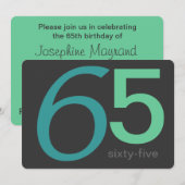 Charbon et Blue Custom 65e Invitation anniversaire (Devant / Derrière)