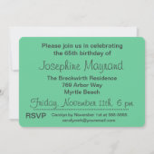 Charbon et Blue Custom 65e Invitation anniversaire (Dos)