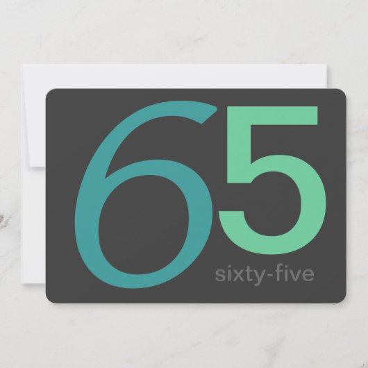 Charbon et Blue Custom 65e Invitation anniversaire (Devant)