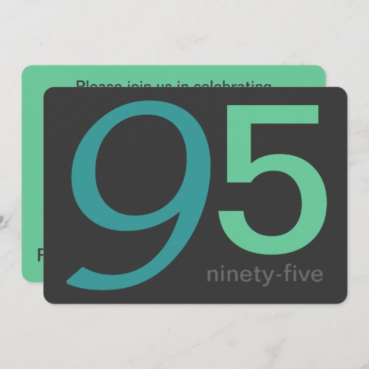 Charbon et Blue Custom 95th Birthday Invitation (Devant / Derrière)