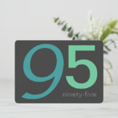 Charbon et Blue Custom 95th Birthday Invitation (Debout devant)