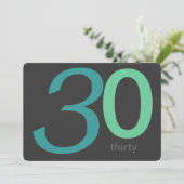 Charbon et Blue Custom Invitation 30e anniversaire (Debout devant)