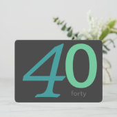 Charbon et Blue Custom Invitation 40e anniversaire (Debout devant)