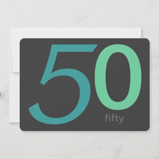 Charbon et Blue Custom Invitation 50e anniversaire (Devant)