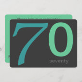 Charbon et Blue Custom Invitation 70e anniversaire (Devant / Derrière)