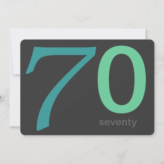 Charbon et Blue Custom Invitation 70e anniversaire (Devant)