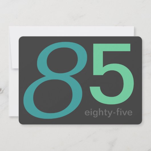 Charbon et Blue Custom Invitation 85e anniversaire (Devant)