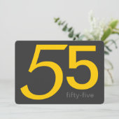 Charbon et Jaune Personnalisé 55e Invitation d'ann (Debout devant)