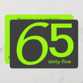 Charbon et Lime Custom 65e Anniversaire Invitation (Devant / Derrière)