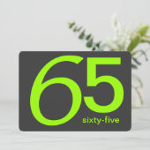 Charbon et Lime Custom 65e Anniversaire Invitation (Debout devant)