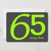 Charbon et Lime Custom 65e Anniversaire Invitation (Devant)