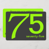 Charbon et Lime Custom 75e Anniversaire Invitation (Devant / Derrière)