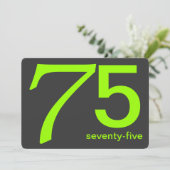 Charbon et Lime Custom 75e Anniversaire Invitation (Debout devant)