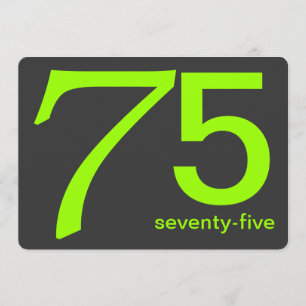 Charbon et Lime Custom 75e Anniversaire Invitation