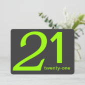 Charbon et Lime Custom Invitation 21e anniversaire (Debout devant)
