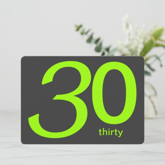 Charbon et Lime Custom Invitation 30e anniversaire (Debout devant)