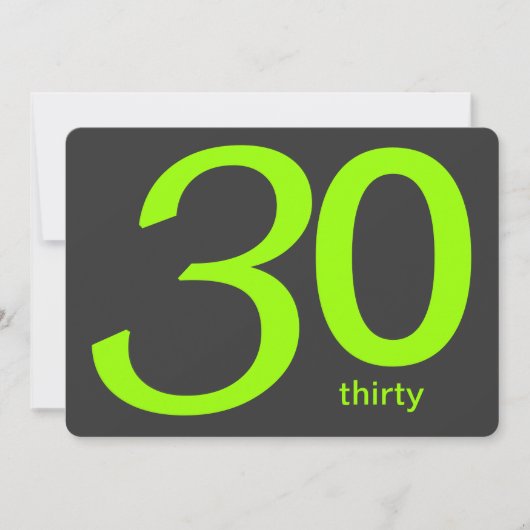Charbon et Lime Custom Invitation 30e anniversaire (Devant)