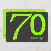 Charbon et Lime Custom Invitation 70e anniversaire (Devant / Derrière)