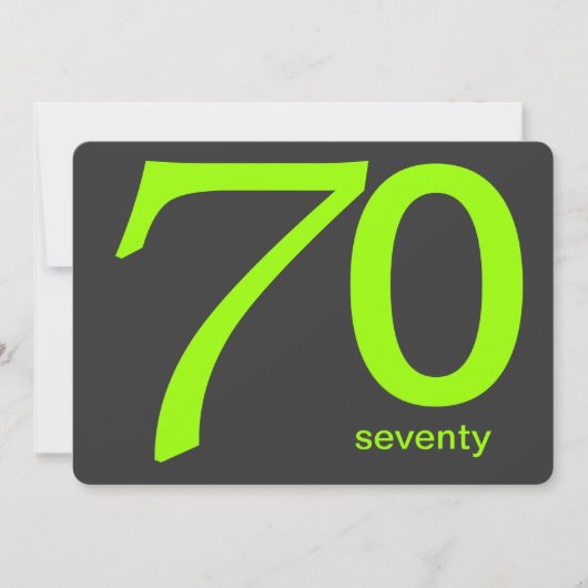 Charbon et Lime Custom Invitation 70e anniversaire (Devant)