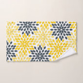 Charbon jaune et gris Moderne Floral (Serviette à main)