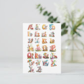 Charcaters alphabet letters briefkaart (Staand voorkant)