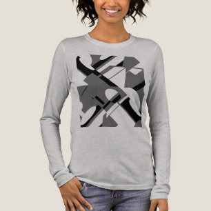 Charcoal Black Diagonal Geometric Art MCM-geïnspir Tri-Blend Shirt