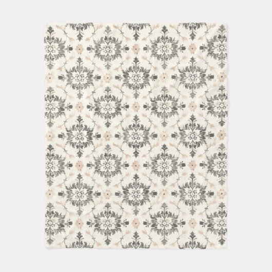 Charcoal & Blush French Damask Fleece Blanket Deken (Voorkant)